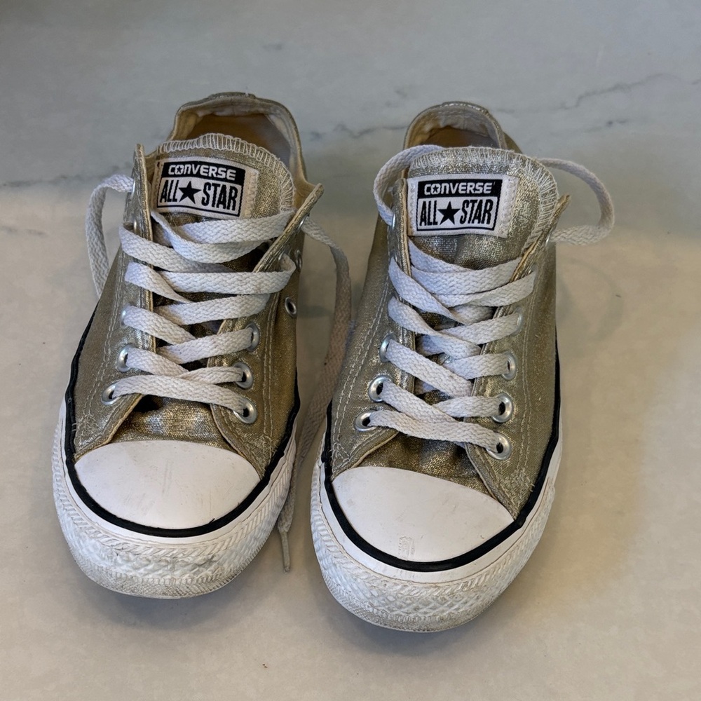 Converse Kids Shimmering Gold Sneakers